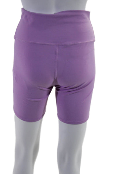 Alo Women's High Waist Fitted Athletic Biker Shorts Purple Size M