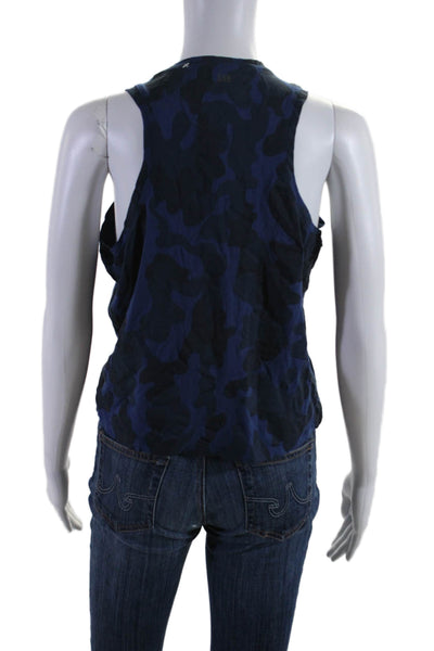 Splits59 Women's Round Neck Sleeveless Tank Top Blue Black Size S