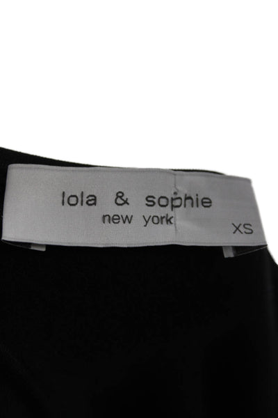 Lola & Sophie Womens Sleeveless V Neck Contrast Trim Tank Blouse Black Size XS