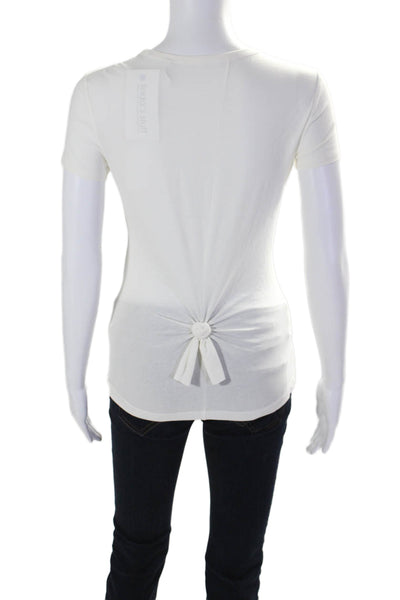 Helmut Lang Womens Cotton Short Sleeve Knotted T Shirt White Size M