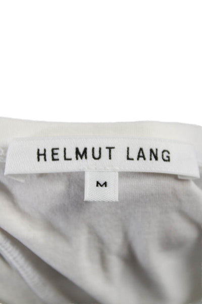 Helmut Lang Womens Cotton Short Sleeve Knotted T Shirt White Size M