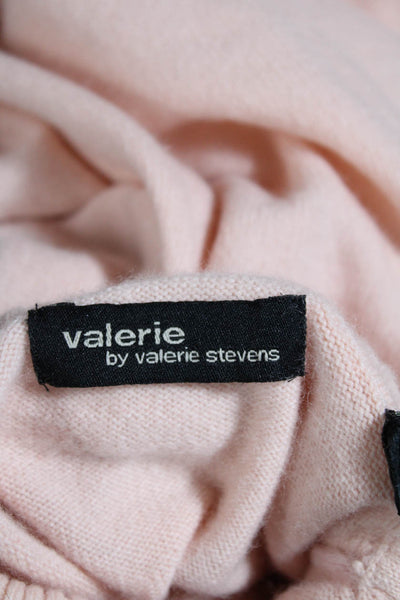 Valerie Stevens Womens Cashmere Long Sleeves Turtleneck Sweater Pink Size Large