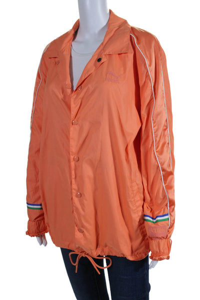 Puma Big Sean Women's Long Sleeves Pockets Button Up Jacket Orange Size M