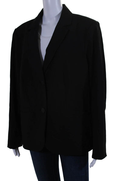 Calvin Klein Womens Two Button 3/4 Sleeve Notched Lapel Blazer Jacket Black 18W