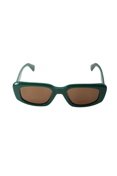 Ookioh Womens Thick Rimmed Geometric Color Tinted Glasses Green