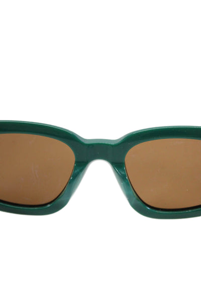 Ookioh Womens Thick Rimmed Geometric Color Tinted Glasses Green