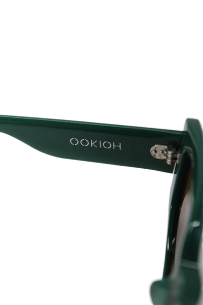 Ookioh Womens Thick Rimmed Geometric Color Tinted Glasses Green