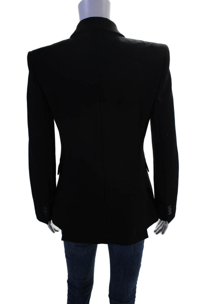 Maje Womens Solid Black Two Button Long Sleeve Lined Blazer Size 36