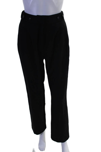 Rag & Bone Womens Wool Blend Black High Rise Straight Leg Pants Size 0