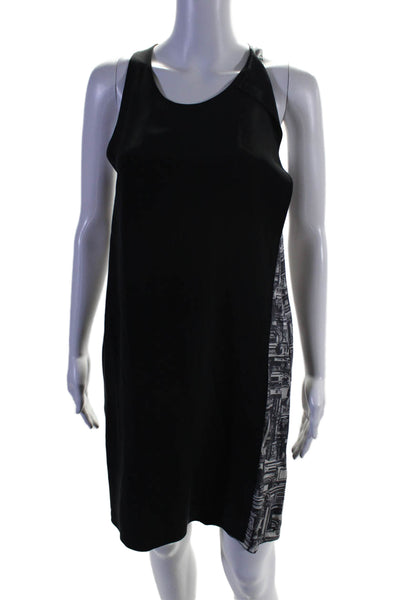 3.1 Phillip Lim Womens Silk Black Graphic Back Crew Neck Sleeveless Dress Size 0