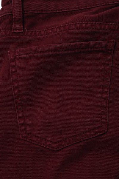 IRO Women's Midrise Five Pockets Distress Skinny Jeans Pants Burgundy Size 25