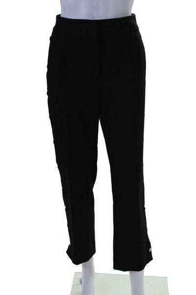 Veronica Beard Womens Mid Rise Straight Leg Break Away Pants Black Size 6