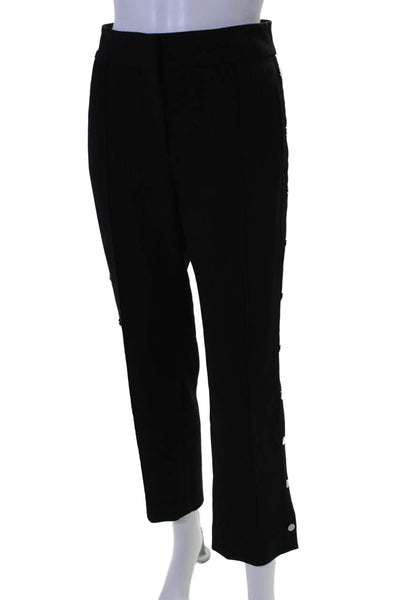 Veronica Beard Womens Mid Rise Straight Leg Break Away Pants Black Size 6