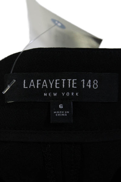 Lafayette 148 New York Womens Mid Rise Pleated Manhattan Pants Black Size 6