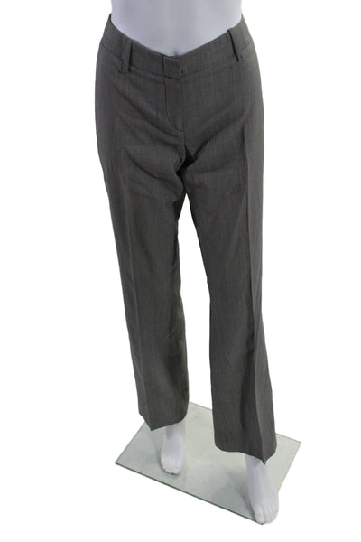 Boss Hugo Boss Womens Zipper Fly Pleated Dotted Dress Pants Gray Wool Size 4