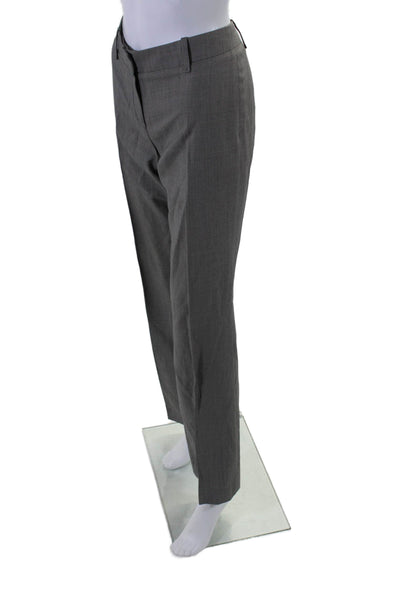 Boss Hugo Boss Womens Zipper Fly Pleated Dotted Dress Pants Gray Wool Size 4