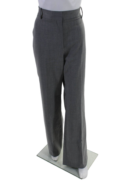 Nili Lotan Womens Zipper Fly High Rise Pleated Dress Pants Gray Wool Size 12