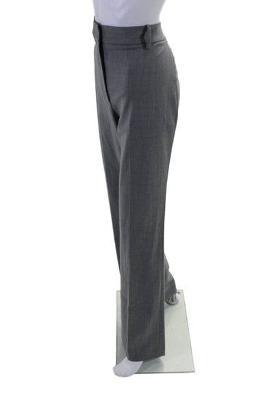 Nili Lotan Womens Zipper Fly High Rise Pleated Dress Pants Gray Wool Size 12