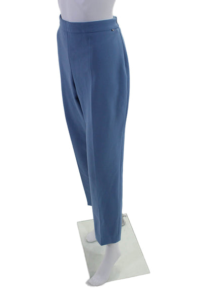 BOSS Womens Zipper Fly Mid Rise Pleated Trouser Pants Blue Size 10