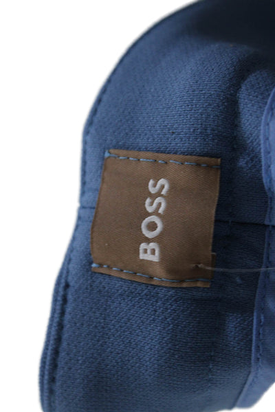 BOSS Womens Zipper Fly Mid Rise Pleated Trouser Pants Blue Size 10