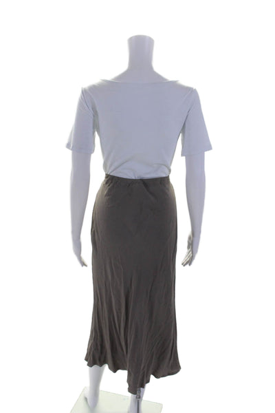 Ghost Womens Pull On Full Length A Line Maxi Skirt Taupe Brown Size Small