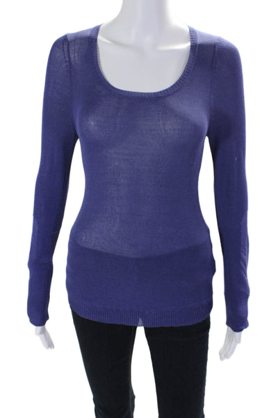 Marc By Marc Jacobs Womens Silk Blend Long Sleeve Knit Top Purple Size S