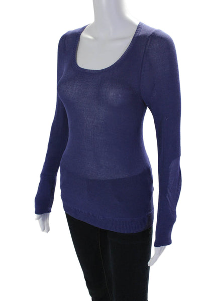 Marc By Marc Jacobs Womens Silk Blend Long Sleeve Knit Top Purple Size S