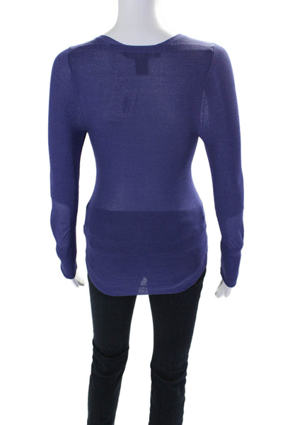 Marc By Marc Jacobs Womens Silk Blend Long Sleeve Knit Top Purple Size S