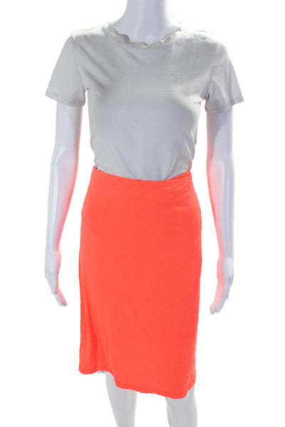 Susana Monaco Womens Stretch Unlined Knee Length A-Line Skirt Orange Size M