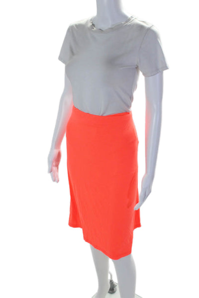 Susana Monaco Womens Stretch Unlined Knee Length A-Line Skirt Orange Size M