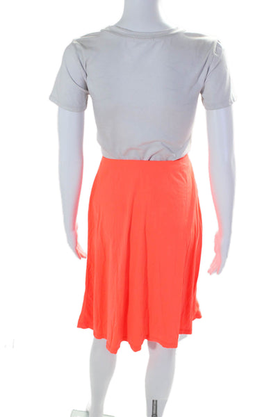 Susana Monaco Womens Stretch Unlined Knee Length A-Line Skirt Orange Size M