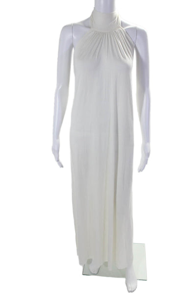 Rachel Pally Womens Stretch High Neck Sleeveless Maxi Dress Cream Size S