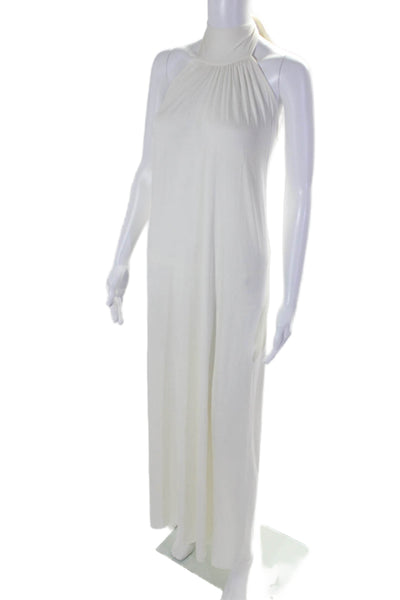 Rachel Pally Womens Stretch High Neck Sleeveless Maxi Dress Cream Size S