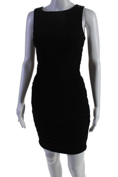 Tracy Reese Womens Sleeveless Knee Length Body Con Dress Jet Black Size 0