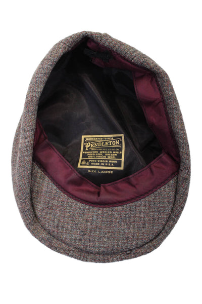 Pendleton Mens Woven Wool Cabbie Newsboy Cap Hat Brown Size Large