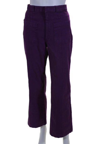 Nanette Lepore Womens High Rise Patch Pocket Bootcut Jeans Purple Size 8