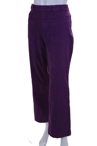 Nanette Lepore Womens High Rise Patch Pocket Bootcut Jeans Purple Size 8