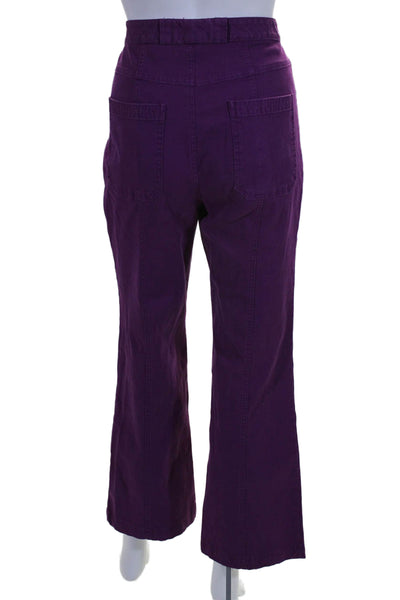 Nanette Lepore Womens High Rise Patch Pocket Bootcut Jeans Purple Size 8