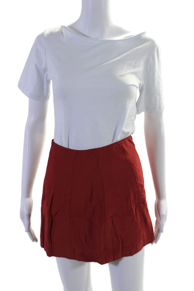 Reformation Womens Back Zip Lightweight Mini Pencil Skirt Red Size Extra Small