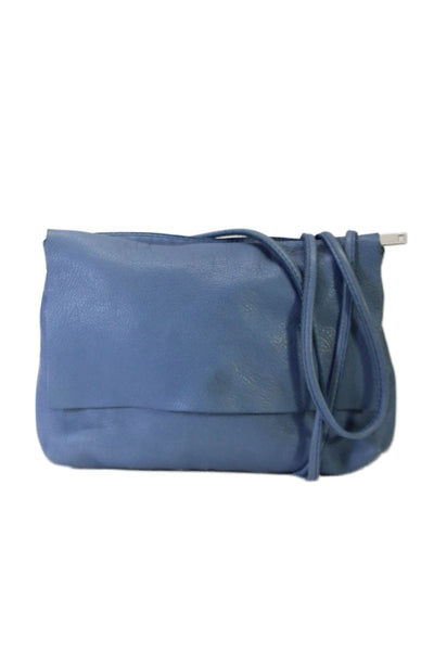 COS Womens Single Strap Flap Small Crossbody Handbag Blue Leather