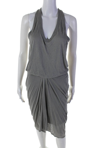 Helmut Lang Womens Gray Scoop Neck Sleeveless Shift Dress Size M