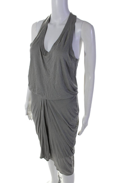 Helmut Lang Womens Gray Scoop Neck Sleeveless Shift Dress Size M