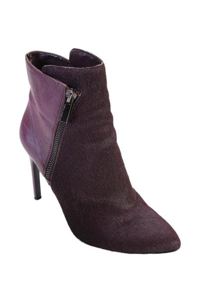 Vince Camuto Womens Leather Zip Across Ankle Boots Purple Size 6 Medium