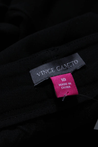 Vince Camuto Womens Cuffed Straight Leg Hook and Eye Zipped Pants Black Size 10