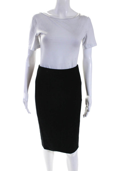 Marccain Womens Elastic Waisted Slip On Lined Straight Pencil Skirt Black Size 2