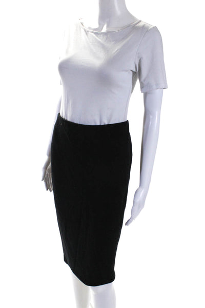 Marccain Womens Elastic Waisted Slip On Lined Straight Pencil Skirt Black Size 2