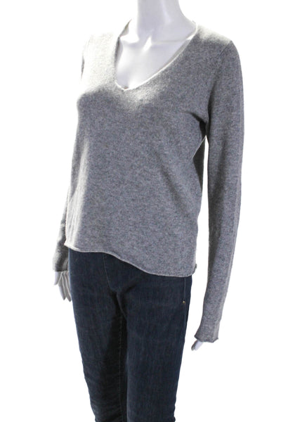 Zadig & Voltaire Women's V-Neck Long Sleeves Cashmere Sweater Gray Size S