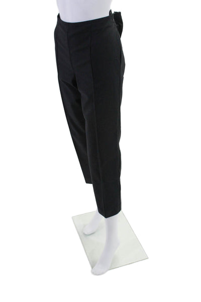 St. John Women's Button Closure Flat Front Straight Leg Dress Pants Black Size 8