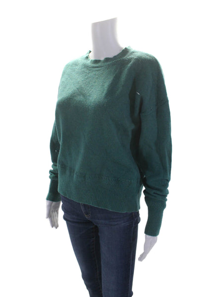 Bonobos Womens Knit Round Neck Long Sleeve Pullover Sweater Top Green Size M