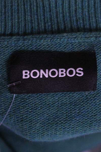 Bonobos Womens Knit Round Neck Long Sleeve Pullover Sweater Top Green Size M